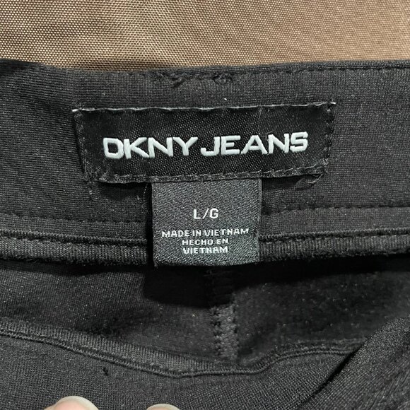NWT Women's Lg DKNY Jeans Black Midweight Straight Leg Ponte Comfy Stretch Pants - Picture 2 of 15